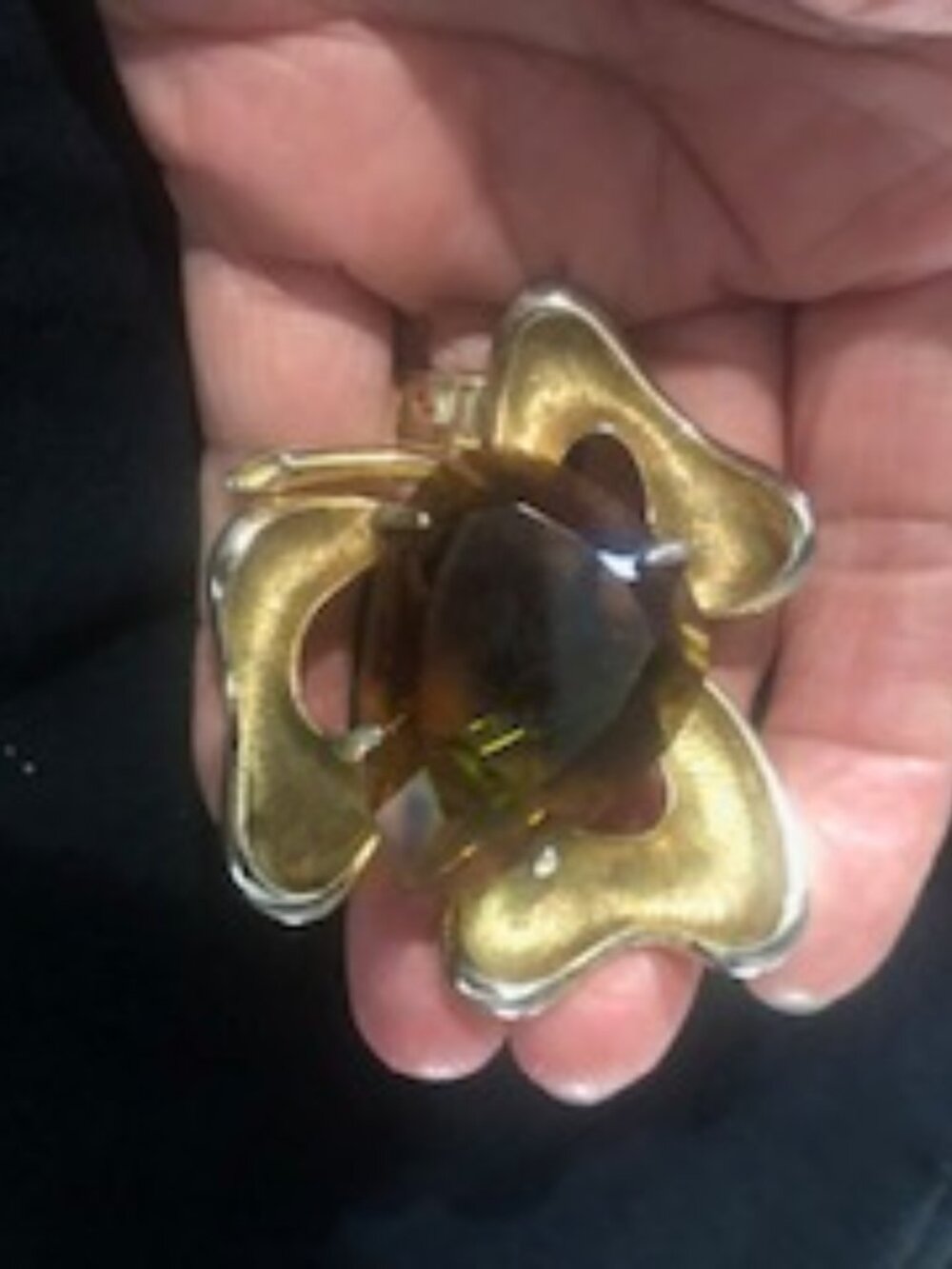 Vintage faux topaz brooch
